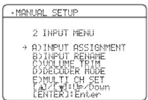 YAMAHA HTR6140 - INPUT MENU - 1