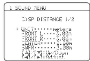 YAMAHA HTR6140 - ■Speaker distance C)SP DISTANCE - 1