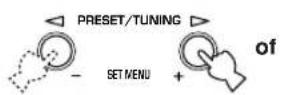 YAMAHA HTR5730 - Druk op PRESET/TUNING  /D (PRESET ^- + op de afstandsbediening) en selecteer het voorkeuzenummer (1 t/m 8). - 1