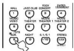 HALL 1 JAZZ CLUB 8 RACK CONCERT 3 ENTER TAINMENT 4 MUSIC VIDEO 10 THEATER 6 MOVIE THEATER 1 7 MOVE THEATER 2 8 NIGHT 9.1/5.1 STEREO VIOR 8 EFFECT