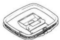 Diagram of a motor or battery assembly with labeled components and polarity indicators
