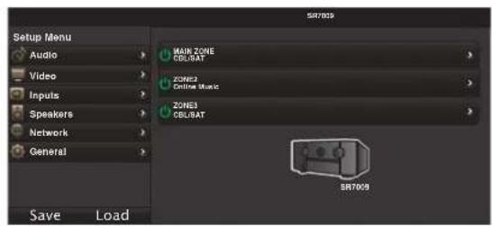 MARANTZ SR7009 - Lorsque le menu principal est affiché, cliquez sur l'élément de menu que vous poulez utiliser. - 1