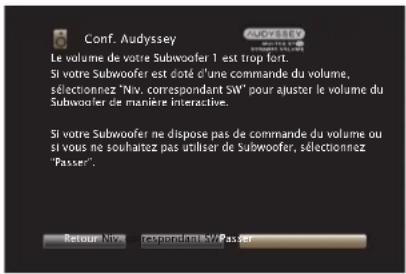 MARANTZ AV8802 - ■ Message d'erreur concernant le niveau du subwoofer et modalités d'ajustement - 1