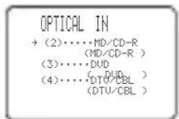 YAMAHA RXV757 - For OPTICAL INPUT jack 2 (OPTICAL IN (2)), 3 (OPTICAL IN (3)) and 4 (OPTICAL IN (4)) - 1
