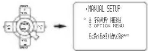 YAMAHA RXV757 - Appuyez sur ENTER pour acceder à MANUAL SETUP. - 1