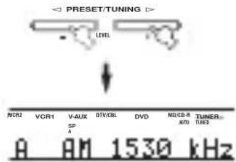 YAMAHA RXV757 - Press PRESET/TUNING /h once to begin automatic tuning. - 1