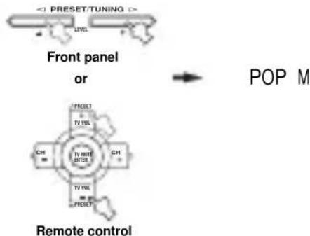 YAMAHA RXV757 - Press PRESET/TUNING1/h (or PRESET/CHu/d on the remote control) to select the desired program type. - 1