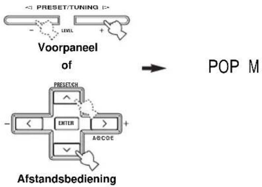 YAMAHA RXV657 - Druk op PRESET/TUNING I / h (of op PRESET/CH u / d op de afstandsbediening) om het gewenste programmatype te selecteren. - 1