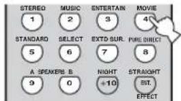 STEREO 1 2 MUSIC 3 4 ENTERTAIN STANDARD 5 6 ENTERTAIN EXTD SUR. 7 PURE DIRECT A. SPEAKERS B. 9 0 NIGHT +10 STRAIGHT EST. EFFECT