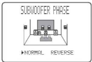 SUBWOOFER PHASE ▶NORMAL REVERSE