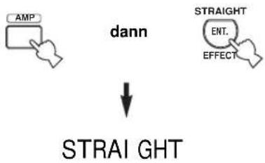 YAMAHA RXV657 - Drücken Sie AMP, um den AMP-Modus zu wählen, und betätigen Sie danach STRAIGHT, so dass „STRAIGHT“ auf dem Display erscheint. - 1