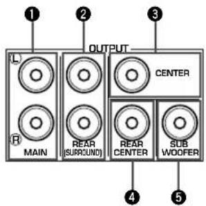 OUTPUT MAIN REAR (SURROUND) CENTER REAR CENTER SUB WOOFER