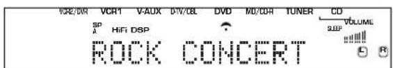 VCC/WR VCR1 V-AUX DV/VCL DVD MD/DA TUNER CD SP A HIFI DSP ROCK CONCERT SUP VOLUME B