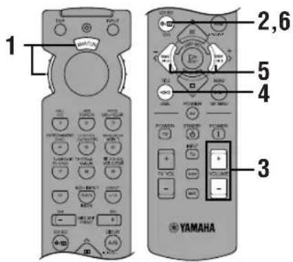 YAMAHA RXV620RDS - Uso del tono di prova (TEST DOLBY SUR.) - 1