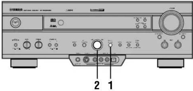 YAMAHA RXV620RDS - Drücken Sie die Taste PRESET -/+, um eine Senderspeichernummer (1 bis 8) zu wählen. - 3