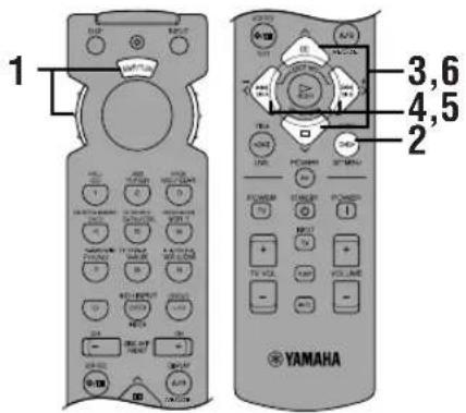 YAMAHA RXV620RDS - Justering av inställningspunkterna på inställningsmenyn (SET MENU) - 1