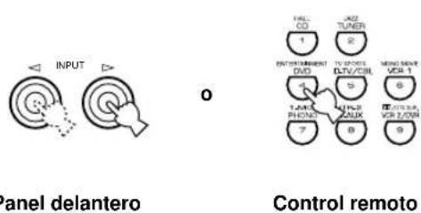 INPUT Panel delantero Control remoto