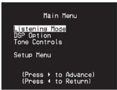 NAD T 748 V2 - MAIN MENU (MENU PRINCIPAL) - 1