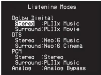 NAD T 748 V2 - MODES D'ÉCOUTE (LISTENING MODES) - 1