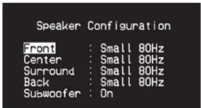 NAD T 748 V2 - SPEAKER CONFIGURATION (CONFIGURATION DES HAUT-PARLEURS) - 1