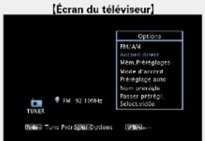 DENON AVRE300 - Utilisez pour selectionner "Accord direct", puis appuyez sur ENTER. - 1