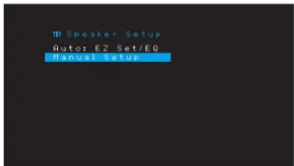 HARMAN KARDON AVR 1710S - Étape 3 – Menu Manual Speaker Setup (Configuration manuelle des enceintes) - 1