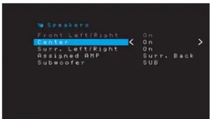 HARMAN KARDON AVR 1710S - Paso tres: Menu Manual Speaker Setup (Configuración manual de los altavoces) - 3