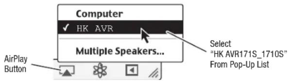 HARMAN KARDON AVR 1710S - Listening to Media via AirPlay (AVR 1710S/AVR 171S only) - 1