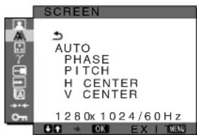 SONY SDMX73 - A SCREEN menu (analog RGB signal only) - 1