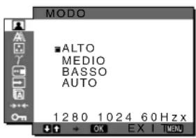 SONY SDMX73 - Premere i tasti ↓/↑ per selezionare "ALTO", quindi premere il tasto OK. - 1