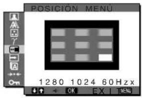 SONY SDMX73 - Menú POSICIÓN MENÚ - 1