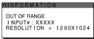 SONY SDMX73 - If "RESOLUTION > 1280 × 1024" is displayed (SDM-X73/X93) - 1