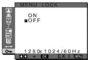 SONY SDMX73 - MENU LOCK menüsü - 1