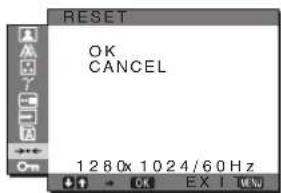 SONY SDMX73 - →•← RESET nabídka - 1