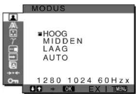 SONY SDMX73 - Druk op de ↓/↑ toetsen om "HOOG" te selecteren en druk op de OK toets. - 1