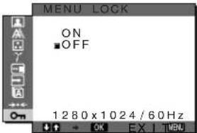 SONY SDMX73 - Meni MENU LOCK - 1