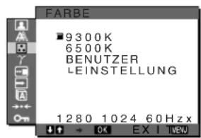 SONY SDMX73 - Menü :FARBE - 1