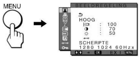 SONY SDMX73 - Geef het hoofdmenu weer. - 1