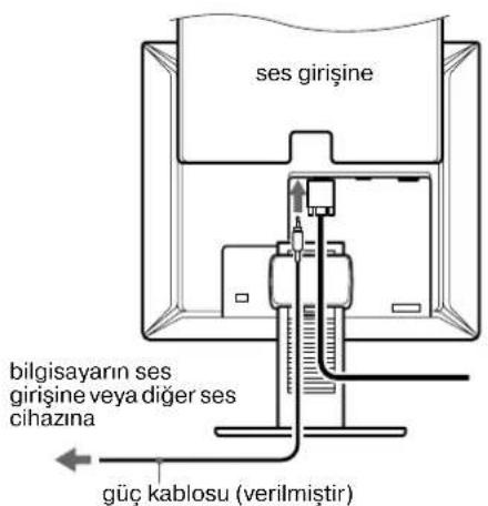 SONY SDMX73 - Verilen ses kablosunu monitorün ilgili ses giriş fişine takın. - 1