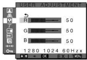 SONY SDMX73 - Press the ↓/↑ buttons to select "ADJUST" and press the OK button. - 1