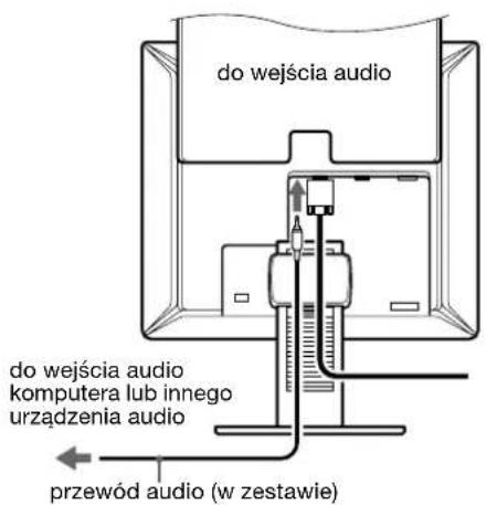 SONY SDMX73 - Podłącz przewód audio dołączony do zestawu do odpowiedniego gniazda wejścia sygnału audio monitora. - 1