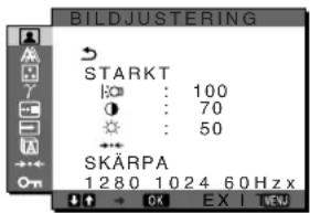 SONY SDMX73 - Menyn BILDJUSTERING - 1