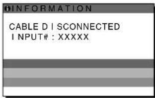SONY SDMX73 - Če se na zaslonu pojavi »CABLE DISCONNECTED« - 1