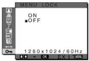 SONY SDMX73 - MENU LOCK menü - 1