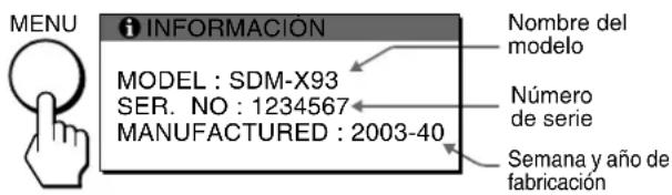 SONY SDMX73 - Visualización de la información del monitor - 1