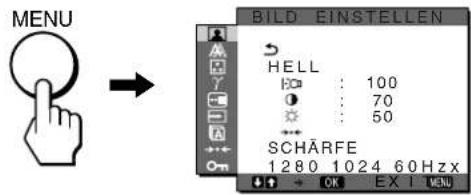 SONY SDMX73 - Rufen Sie das Hauptmenü auf. - 1