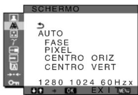 SONY SDMX73 - Menu SCHERMO (solo segnale RGB analogico) - 1