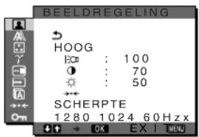 SONY SDMX73 - BEELDREGELING menu - 1