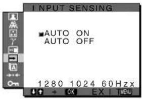 SONY SDMX73 - → INPUT SENSING ON/OFF menü - 1