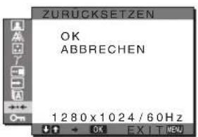 SONY SDMX73 - Menü →•← ZURÜCKSETZEN - 1